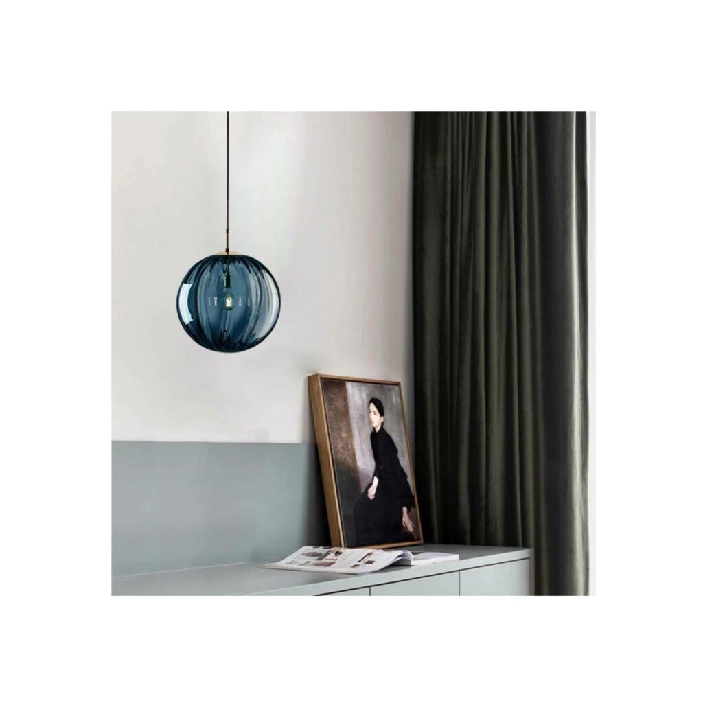 Lustre boule verre coloré