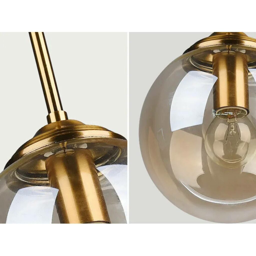 Lustre boules différentes longueurs