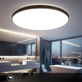 Lustre plafonnier dans une salle de bain