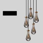 5 Gouttes d'eau transparentes avec du doré à l'intérieur