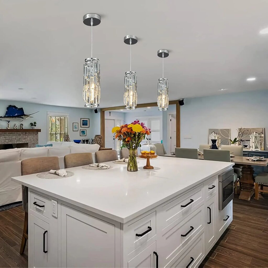 Lustre pour cuisine doré, argenté ou noir