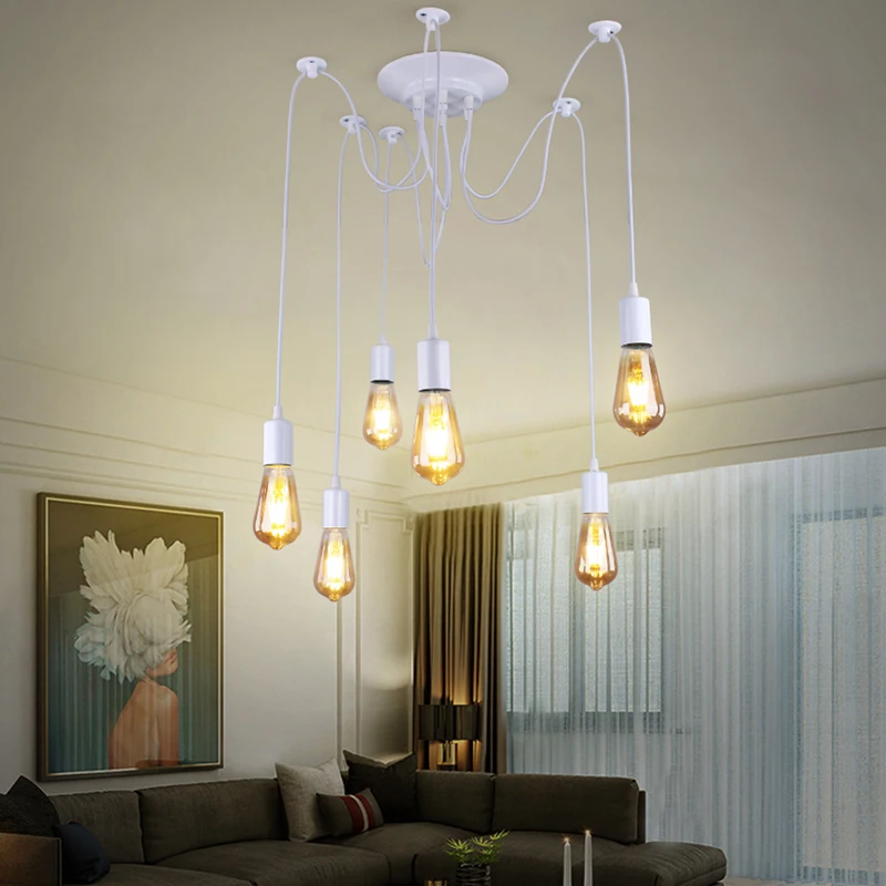 Lustre araignée avec ampoules pendantes