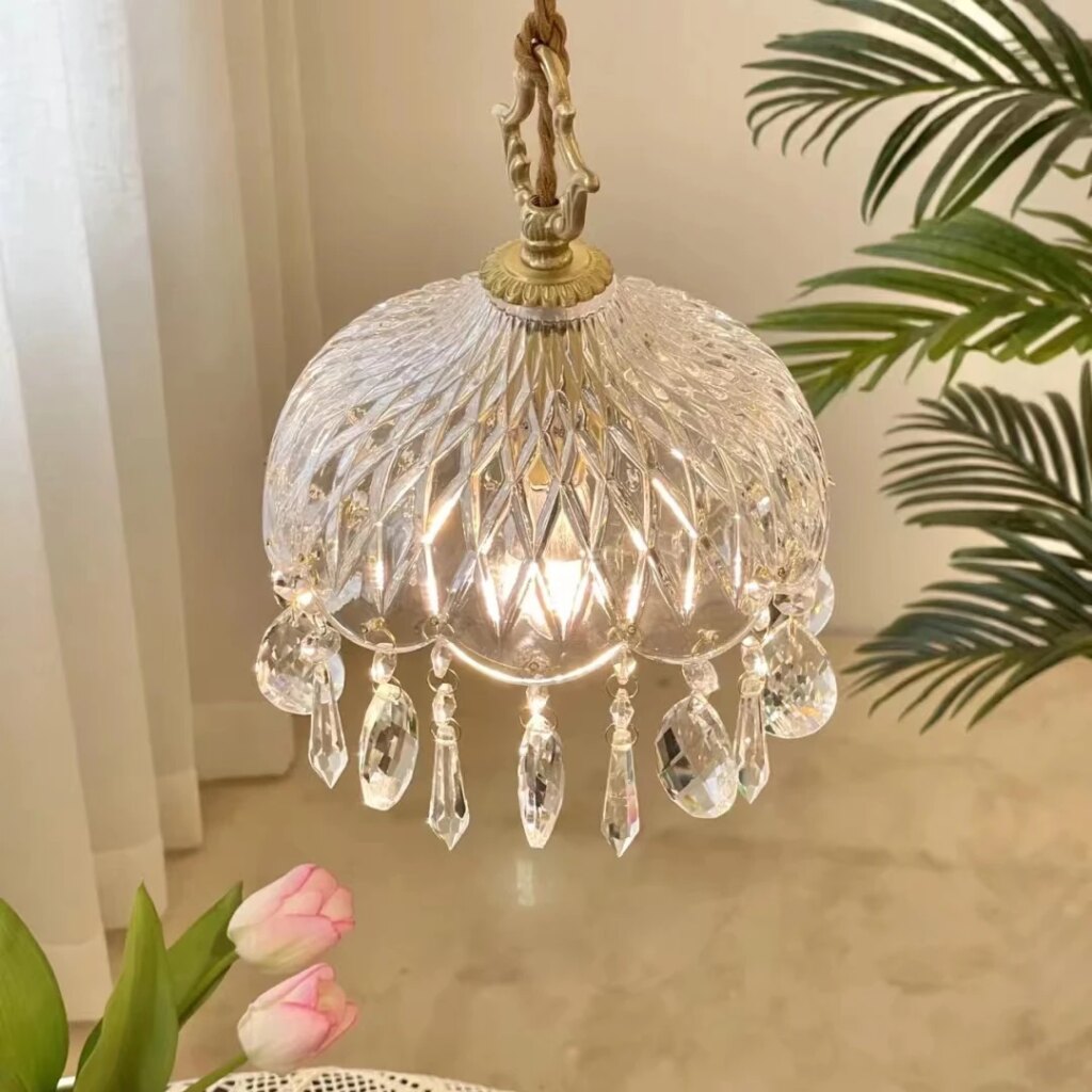 Lustre baroque en cristal de 2 tailles
