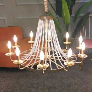 Lustre chandelier guirlandes cristal