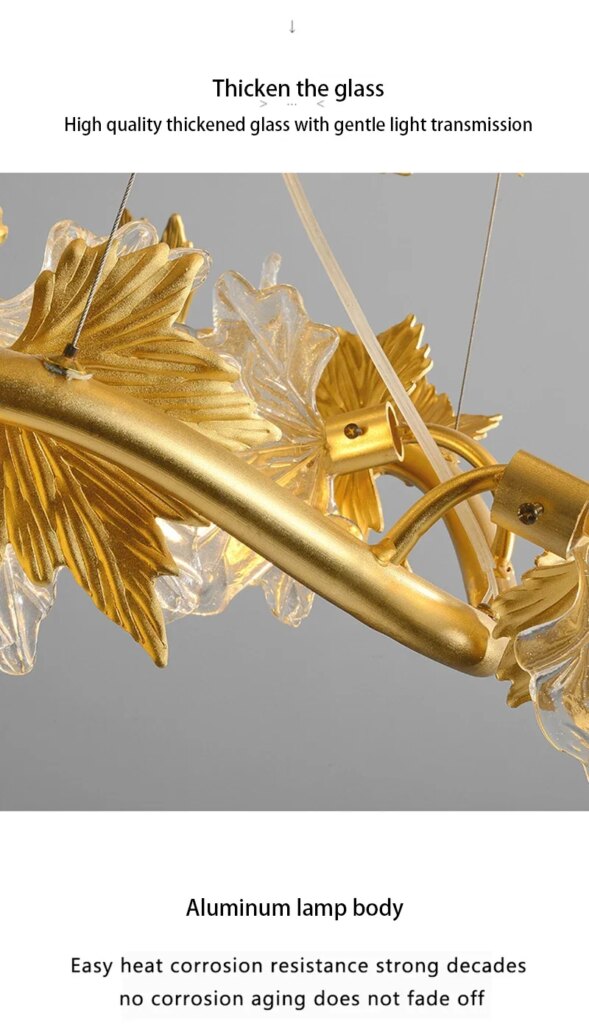 Lustre doré feuille d'érable