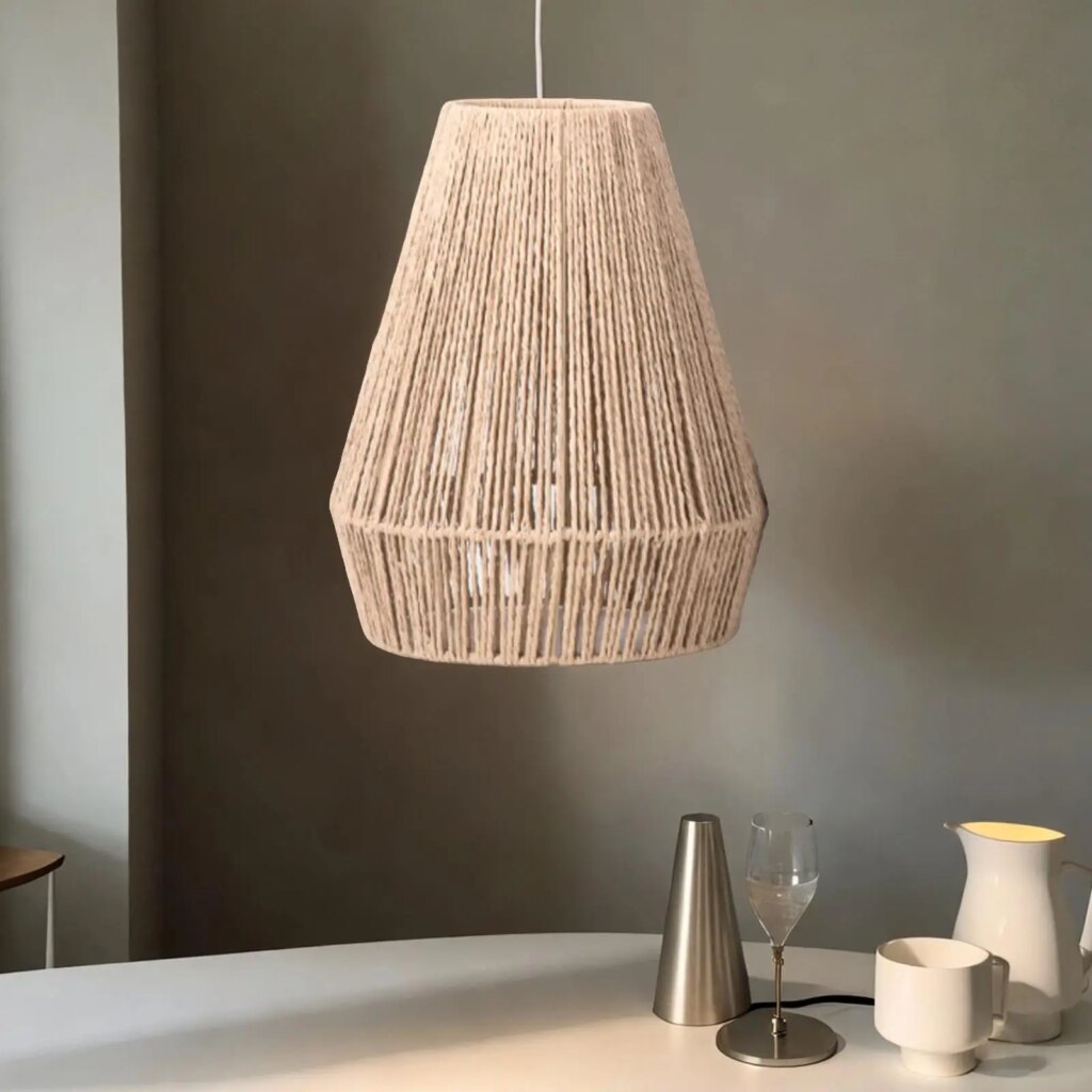 Lustre naturel en corde