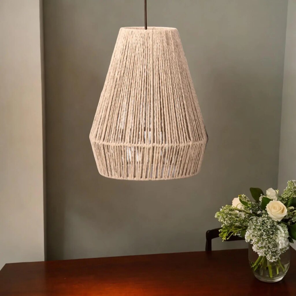 Lustre naturel en corde