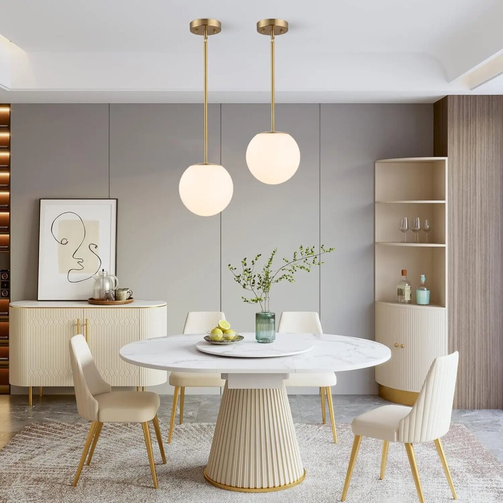 Lustre opaline boule