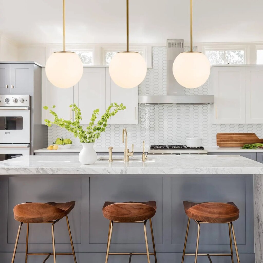 Lustre opaline boule